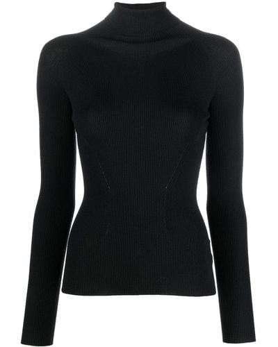 Gentry Portofino Roll-neck Long-sleeve Sweater - Black