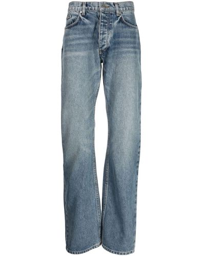 Bally Logo-patch cotton straight-leg jeans - Azul