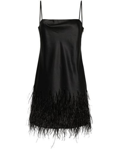 Polo Ralph Lauren Feather Satin Cocktail Dress - Black