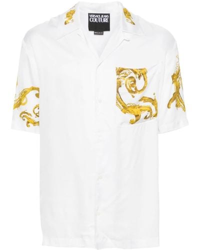 Versace Baroccoflage-print Satin Shirt - White