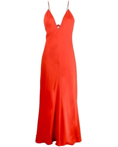 Stella McCartney Maxi-jurk Met V-hals - Rood