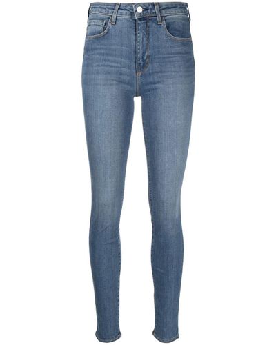 L'Agence Skinny-Jeans mit hohem Bund - Blau