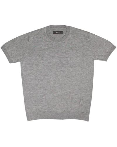 Amiri Logo-embroidered Cotton T-shirt - Grey