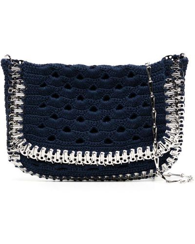 Rabanne Large Knit Shoulder Bag - Blue