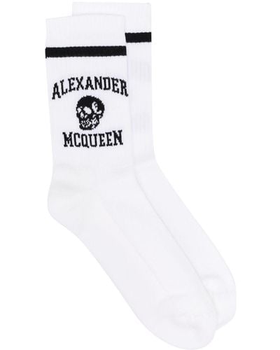 Alexander McQueen Sokken Met Intarsia Logo - Wit