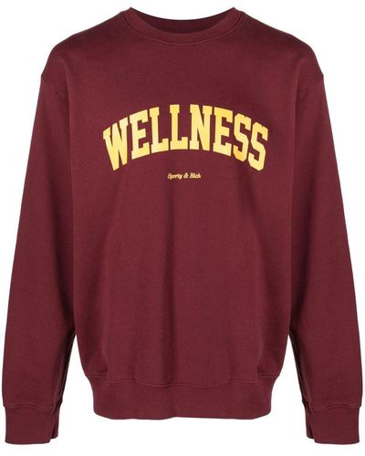 Sporty & Rich Pullover mit "Wellness"-Print - Rot