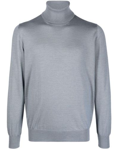 Barba Napoli Fine-knit Roll-neck Sweater - Grey
