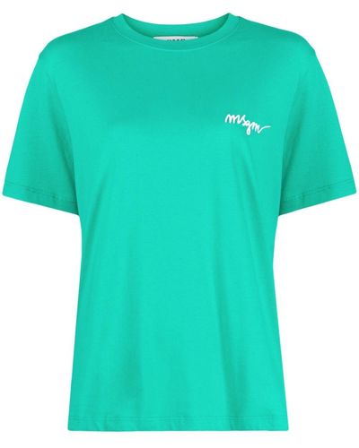 MSGM T-shirt con ricamo - Blu