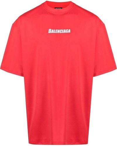 Balenciaga Camiseta oversize Swim con logo - Rojo