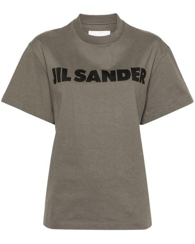 Jil Sander Camiseta con logo estampado - Gris