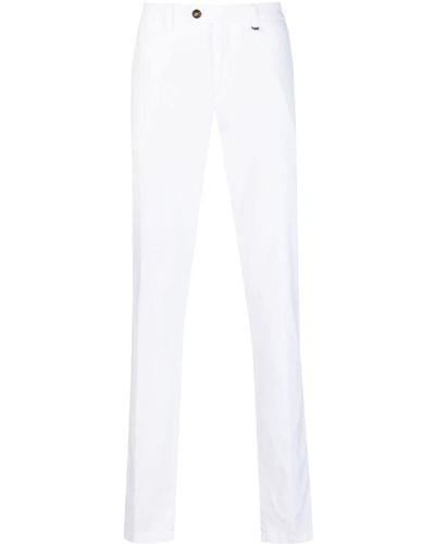 Canali High-rise Slim-leg Trousers - White