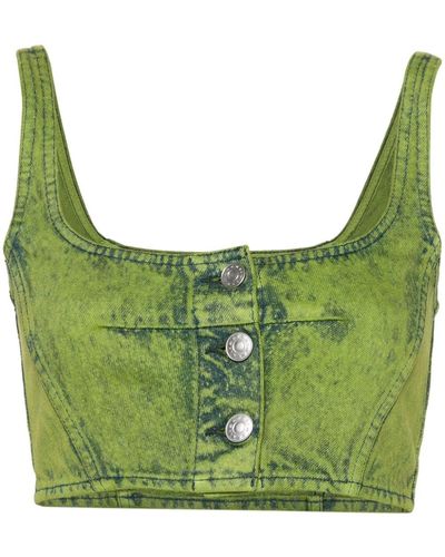 Marni Bleached Cropped Top - Green
