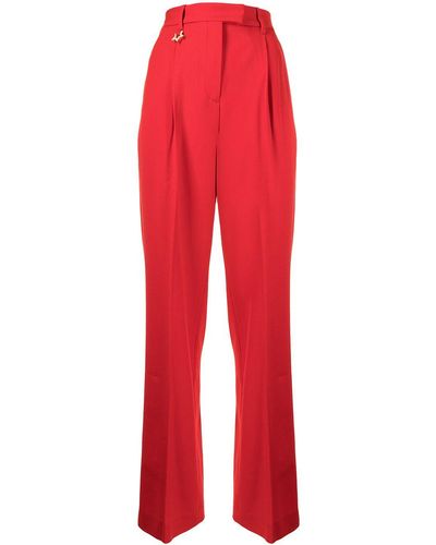 Lorena Antoniazzi Pleated-front Straight-leg Pants - Red