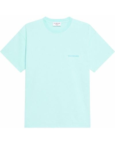 Balenciaga T-Shirt mit Logo-Print - Grün