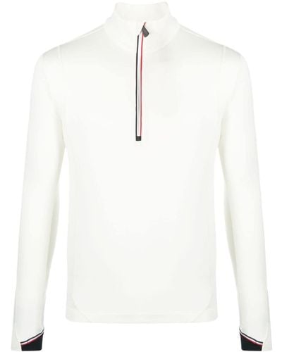 3 MONCLER GRENOBLE Sweatshirt mit Reißverschluss - Weiß
