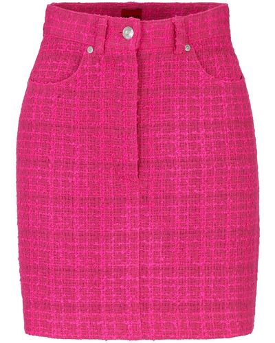 HUGO Minirock aus Tweed - Pink