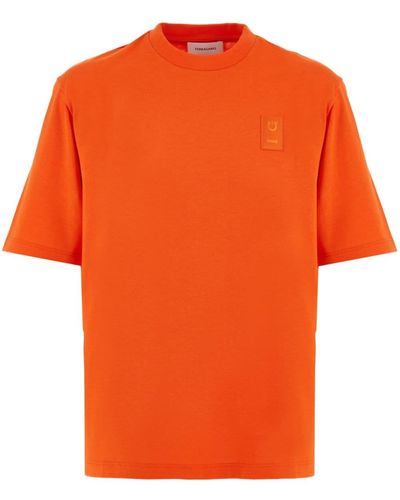 Ferragamo T-shirt en coton à logo appliqué - Orange