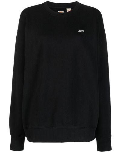 Levi's Pull en coton à logo brodé - Noir