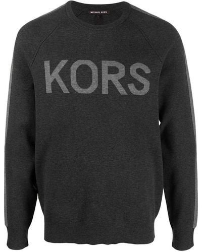 Michael Kors Logo-print Crew Neck Sweatshirt - Gray