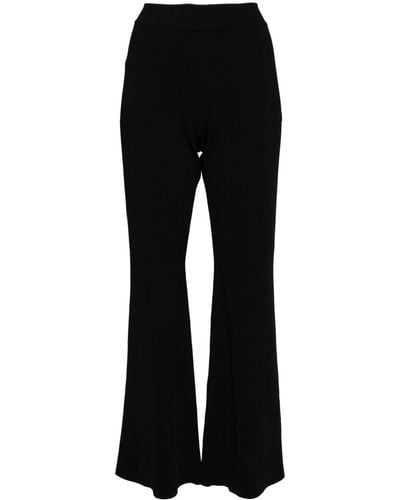 Stella McCartney Pantalon évasé à taille haute - Noir