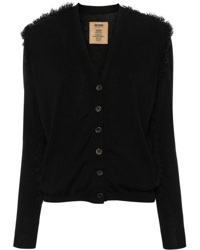 Uma Wang Fine-knit Fringed Cardigan - Black