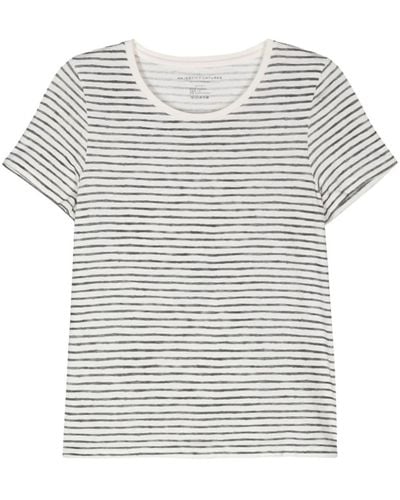 Majestic Filatures Striped Short-sleeve T-shirt - Grey