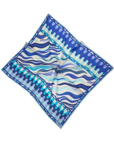 Emilio Pucci Abstract-print Cowl-neck Dress - Blue