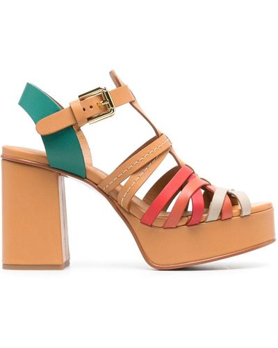 See By Chloé Sierra 105mm Leather Sandals - Pink