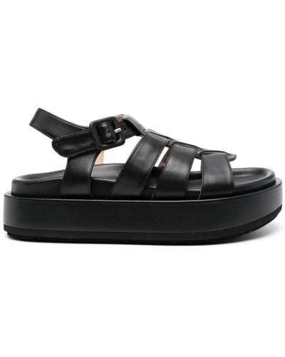 Paloma Barceló Caged Leather Sandals - Black