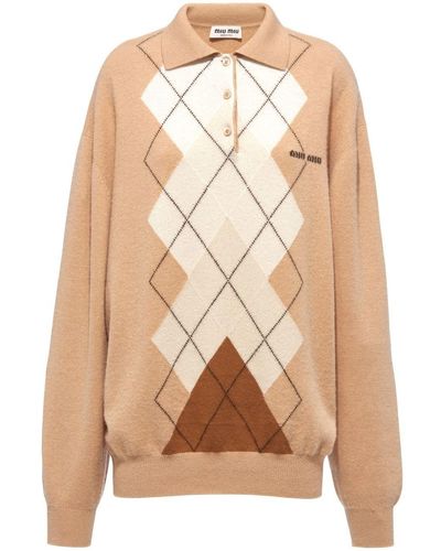 Miu Miu Oversized Cashmere Sweater - Natural