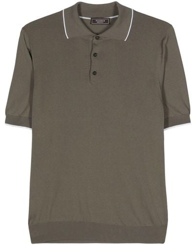 Peserico Fine-ribbed cotton polo shirt - Verde