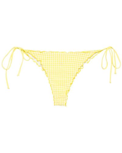 Mc2 Saint Barth Miami Seersucker Bikini Bottoms - Yellow