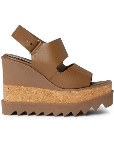 Stella McCartney Elyse Sandalen Met Sleehak - Bruin