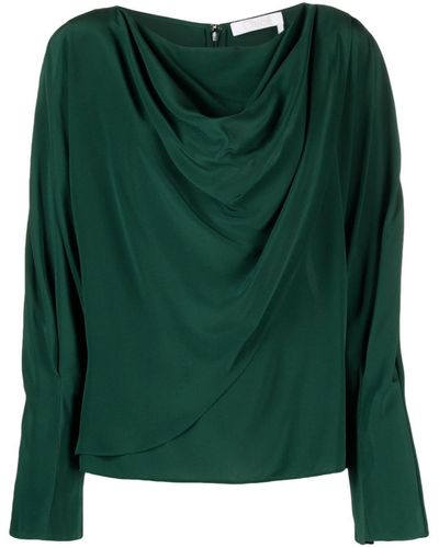 Chloé Blusa drapeada con cuello barco - Verde