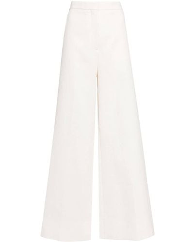 Stella McCartney Pantalones anchos de talle alto - Blanco