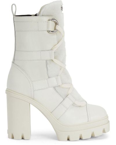 Giuseppe Zanotti Leyre Leather Ankle Boots - White