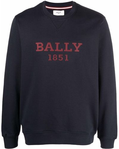Bally Sweatshirt mit Logo-Print - Blau