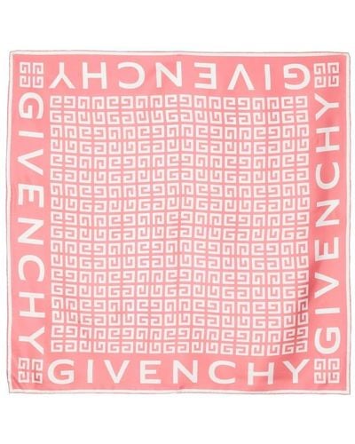 Givenchy Foulard en soie à motif 4G - Rose