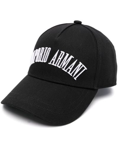 Emporio Armani Embroidered-logo baseball cap - Schwarz