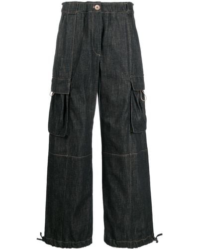 Brunello Cucinelli Cargo-Jeans mit Kordelzug - Grau