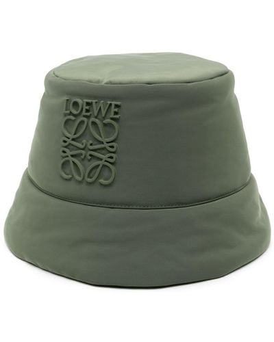 Loewe Logo-appliquéd Padded Nylon Bucket Hat - Green