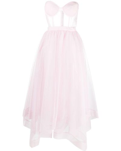 Alexander McQueen Strapless Boned-bodice Dress - Pink