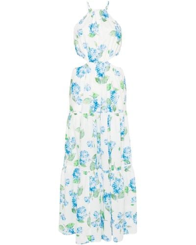 Mc2 Saint Barth Kaby Floral-print Cotton Dress - Blue