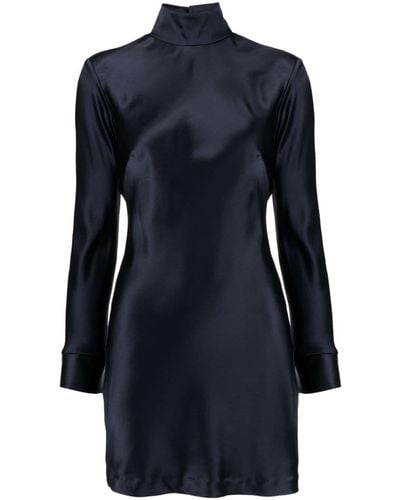 Michelle Mason Open-back Long-sleeves Mini Dress - Blue