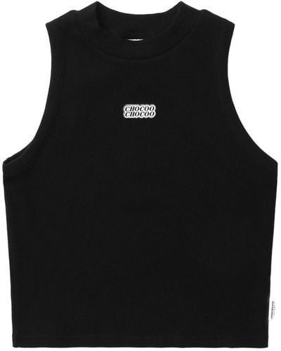 Chocoolate Logo-print Cropped Vest - Black