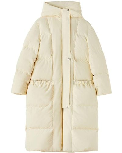 Jil Sander Hooded Quilted Down Coat - Natural