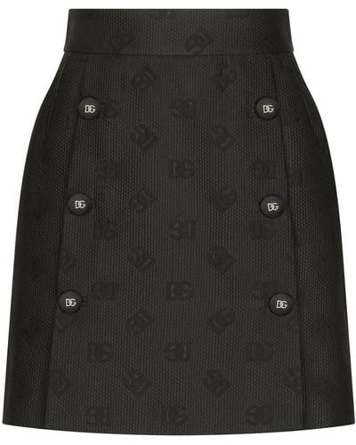 Dolce & Gabbana Dgロゴ ミニスカート - ブラック