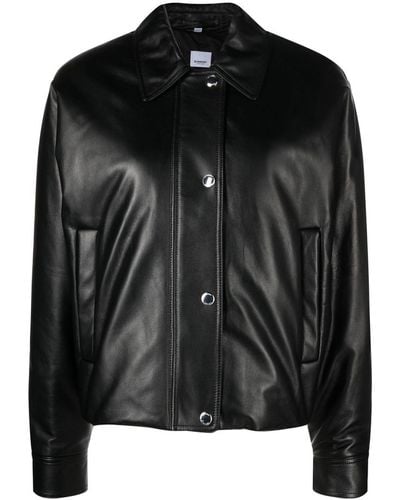 Burberry Two-pocket Leather Jacket - Black