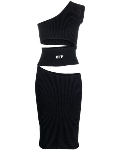 Off-White c/o Virgil Abloh Logo-print Cut-out Dress - Black