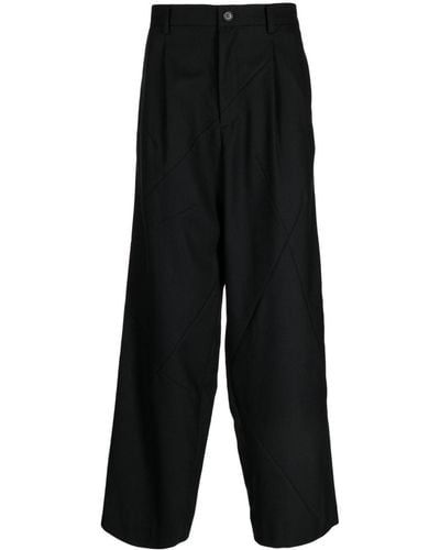 Undercover Pleat-detailing Straight-leg Pants - Black